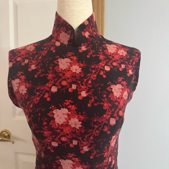 Shanghai Tang Black and Red Sheath Dress Size 6 - Picture 7 of 16
